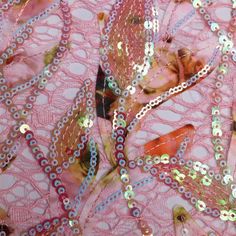 Festive Pink Sequin Fabric With Floral Embroidery, Festive Pink Embroidered Sequin Fabric, Spring Pink Sequin Fabric With Floral Embroidery, Pink Sequin Fabric With Floral Embroidery For Spring, Pink Embroidered Sequin Fabric For Festive Occasions, Pink Floral Embroidered Sequin Fabric For Spring, Pink Embroidered Lace Fabric, Multicolor Embroidered Lace Sequin Fabric, Embroidered Multicolor Lace Sequin Fabric