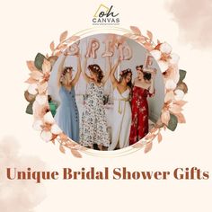 the unique bridal shower gifts for brides are on display at canva's