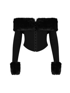 Off The Shoulder Top Outfit Winter, Maneater Outfit, Corset Outfit Winter, Fur Corset, Skz Outfits, Off The Shoulder Top Outfit, Korean Life, Cute Online Clothing Stores, The Good Girl