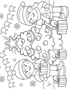 a coloring page with an image of santa claus