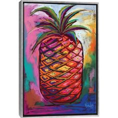 a painting of a pineapple on a canvas