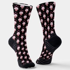 Unique Socks, Black Socks, Pink And Black, Sock Shoes