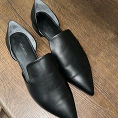 Brand New Never Worn. (No Box) Send Me An Offer! Leather Low-top Slip-ons For Office, Black Slip-on Pointed Toe Flats For Office, Black Flat Leather Shoes For Fall, Black Pointed Toe Flats For Office, Fall Office Slip-ons With Pointed Toe, Casual Leather Slip-ons With Pointed Toe, Black Pointed Toe Loafers For Spring, Black Slip-ons With Leather Sole For Fall, Black Pointed Toe Flats With Leather Sole For Office