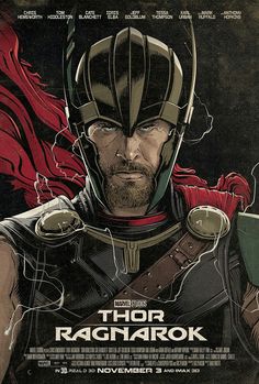 the poster for thor ragnark is shown