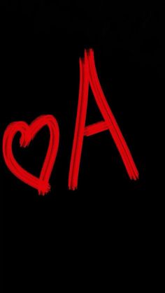 the letter a is drawn with red paint