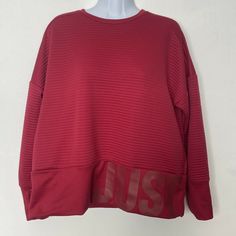 Nike dark red Dri-fit Ribbed Sweatshirt top long sleeve Size Medium Just Do It. Affordable Red Nike T-shirt, Just Do It, Dark Red, Dri Fit, Do It, Size Medium, Nike, Sweatshirts, Long Sleeve