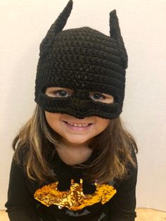 Na Na Na Na Na Bat Hat! Cool Comic Book Inspired Crochet Bat Beanie. Perfect for Winter or just fun play time. Makes a great Christmas or birthday present. Add to Halloween Look. Comes in Baby- Adult sizes. Pointed ears just like your favorite superhero. This is a unique gift for all ages.  Made with Acrylic yarn Machine washable. Air dry  For longer lasting care hand wash and lay flat air dry. Crochet Batman, Raffia Sun Hat, Batman Inspired, Crochet Bat, Easter Egg Pattern, Crochet Girls, Easter Crochet, Unique Birthday Gifts, Crochet Applique