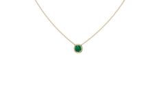 A  petite genuine round emerald creates this solid 14kt gold bezel set birthstone necklace for the month of May.  Naturally mined, great for stacking, worn individually or paired with other types of charms, pendants or necklaces.  As in all our jewelry, this necklace is made to order in our factory in New York City.  The picture has been enlarged to show detail. May Birthstone Pendant Necklace With Bezel Setting, 14k Gold Green Jewelry With Single Diamond, Green Pendant Necklace With Bezel Setting, Classic Green Jewelry With Smooth Bezel, 14k Gold Jewelry With Smooth Bezel And Round Stone, Green Birthstone Necklaces, Green Bezel Set Jewelry For May Birthstone, Classic Emerald Necklaces With Bezel Setting, Classic Emerald Pendant Necklace In Bezel Setting