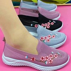 Buy Zapatos De Mujer | Floral Women Sneakers for only $39.97 at Kalinzy! Breathable Slip-on Sneakers With Flat Heel, Breathable Flat Heel Walking Shoes For Spring, Flat Walking Shoes For Spring Sports, Spring Sports Sneakers, Spring Synthetic Flat Slip-on Sneakers, Summer Sneakers With Arch Support, Flat Sneakers With Arch Support For Summer, Flat Summer Sneakers With Arch Support, Comfortable Pink Slip-on Sneakers With Flat Heel