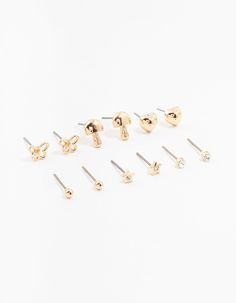 These gold butterfly stud earrings are ideal for stylish kids. This 6-pack ensures they always have a pair to add whimsical charm to any outfit, whether dressing up or keeping it casual. Dimensions: Length 10 mm x Width 7 mm | Lovisa Kids Gold Butterfly Stud Earrings 6-Pack, Clear Butterfly Stud Earrings, Butterfly Earrings Stud, Kids Earrings, Gold Butterfly, Stylish Kids, 6 Packs, 6 Pack, Stud Earrings, 10 Things