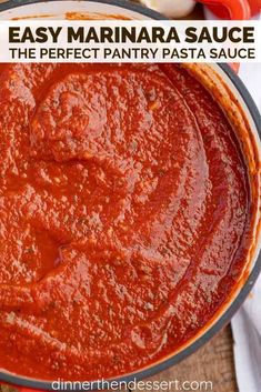 easy marinara sauce is the perfect pantry pasta sauce to make ahead and freeze for dinner