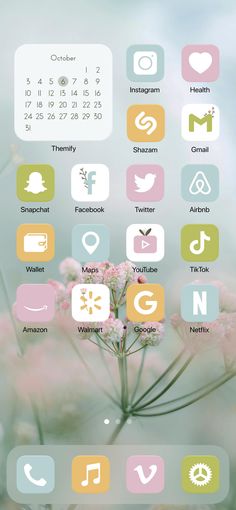 an image of a phone screen with flowers and icons in the bottom right hand corner