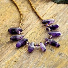 Amethyst Necklace Handmade Amethyst Choker, Chips Necklace, Carved Necklace, Mountain Jewelry, Goddess Necklace, Stone Choker, Mala Necklace, Beaded Choker Necklace, Amethyst Beads