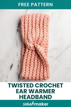 Learn how to crochet a cute and cozy ear warmer headband with a twist front and a knit-look stitch pattern. I love this crochet headband pattern because it’s beautiful and functional! The bulky weight yarn is super warm and will keep your ears nice and toasty this fall and winter.