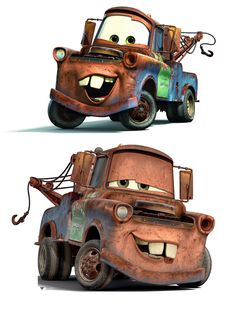 two cartoon cars are shown side by side, one is rusty and the other is rusted