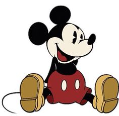 a cartoon mickey mouse sitting on the ground