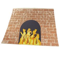 a brick oven with flames coming out of it