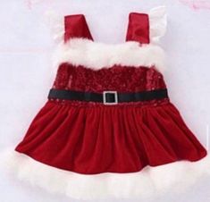 Beautiful Santa dress Girls Santa Dress, Baby Christmas Dress, Velvet Christmas Dress, Christmas Dress Baby, Santa Dress, Party Rompers