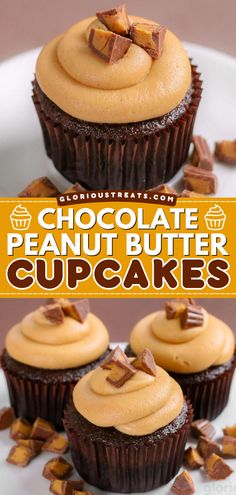 These Chocolate Peanut Butter Cupcakes are a simple dessert recipe that starts with chocolate cupcakes topped with a creamy peanut butter frosting. These homemade cupcakes are the best chocolate dessert ever! Thick Heels Pumps, Lost 100 Pounds