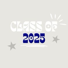 the class of 2055 logo with stars and an arrow in the center on a gray background