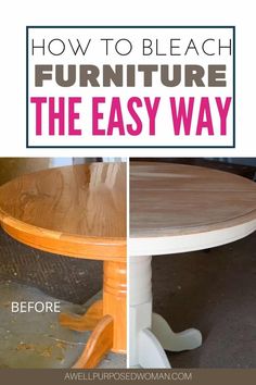 the before and after pictures of an easy diy furniture makeover with spray paint