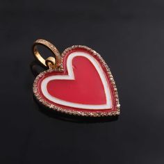 1 Pc Pave Diamond Pendant, Yellow Gold , Bakelite Heart Charm, Enamel Heart Pendant 27mmx25mm PD1951 Approx Measurement : Size: 27mmx25mm (including bail) Metal: 925 Sterling Silver Finish : Sterling Silver Sold As: 1 Pc We are continuously adding new products in our store. So keep coming back to see more great deals on gems in our mart. Amazing quality at the best price around!!! Makes a great focal piece, sure to get compliments!!!! Charm Heart Necklace For Valentine's Day, Heart-shaped Enamel Jewelry For Making, Elegant Enamel Heart Pendant Jewelry, Enamel Heart Charm Necklace For Valentine's Day, Valentine's Day Gold Enamel Heart Necklace, Valentine's Day Enamel Heart Pendant Necklace, Luxury Heart-shaped Enamel Necklace, Valentine's Day Yellow Gold Pendant Charms, Pave Diamond Jewelry