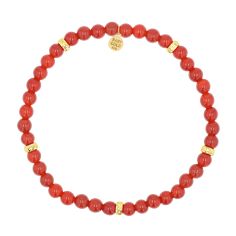 Light up your wrist with our stunning Carnelian Bead Bracelet. The striking red stones hold the key to overcoming negative energy, clearing your mind and bringing positive vibes into your soul. The stretch bracelet makes wearing it a cinch and so comfortable you will never want to take it off!

Size: 4mm Beads

Natural Carnelian Gem Beads
Solid 14K Gold
Lifetime Guarantee
Made in Los Angeles Red Carnelian Beaded Bracelets With Round Beads, Red Carnelian Beaded Bracelet With Round Beads, Red Beaded Bracelets For Meditation 8mm, Red Bracelets With 8mm Beads For Meditation, Red Carnelian Round Beads Bracelet, Carnelian Gemstone Beads Bracelet For Meditation, Red Meditation Bracelets With 8mm Beads, Red Spiritual Beaded Bracelets For Meditation, Elegant Red Beaded Bracelets For Meditation