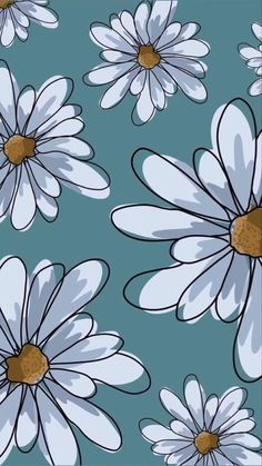 a pink background with white daisies on it