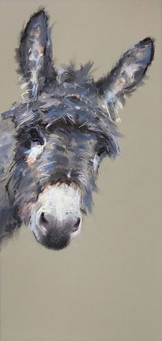 an oil painting of a donkey's head