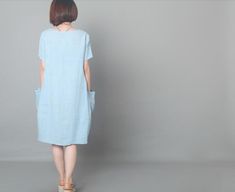 Blue linen sundress oversize dress summer baggy shift dressThis dress is made of cotton linen fabric, soft and breathy, suitable for summer, so loose dresses to make you comfortable all the time.Measurement: Size M length 88cm / 34.32" Shoulder 40cm / 15.6" Bust 106cm / 41.34" Sleeve Length 17cm / 6.63" Armhole 37cm / 14.43" Cuff 37cm / 14.43" hem 130cm / 50.7" Size L length 89cm / 34.71" Shoulder 41cm / 15.99" Bust 108cm / 42.12" Sleeve Length 18cm / 7.02" Armhole 38cm / 14.82" Cuff 38cm / 14.8 Dresses To Make, Oversize Dress, Linen Sundress, Loose Dresses, Oversized Dress, Cotton Linen Fabric, Loose Dress, Dress Summer, Linen Fabric