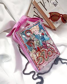 Designer Rectangular Evening Bag As Gift, Designer Mobile Phone Clutch As Gift, Square Evening Bag With Phone Holder As Gift, Artistic Rectangular Evening Bag, Manuscript Art, Pink Leather Bag, Princess Ballerina, Magical Princess, Design Business