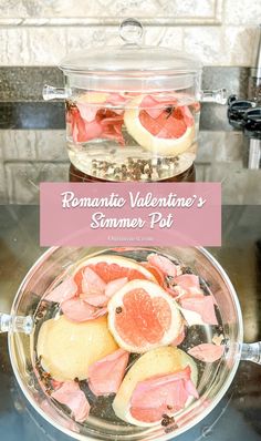 Romantic valentine's simmer pot with roses and grapefruit to fill your home with a spicy aroma February Simmer Pot, Rose Simmer Pot, Valentines Simmer Pot, New Years Simmer Pot Recipes, Valentine Stovetop Potpourri, Aroma Pot Recipes, Love Simmer Pot, Grapefruit Simmer Pot