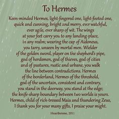 the poem to hernes is written in brown and green