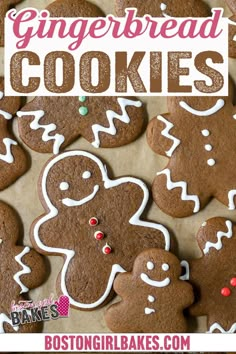 gingerbread cookies with white icing and sprinkles