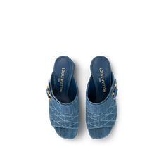 LOUIS VUITTON® - Shake Mule - Blue Shoes Louis Vuitton, Louis Vuitton Gifts, Trunk Bag, Rings Jewelry Fashion, Womens Summer Shoes, Leather Denim, Shoe Boot Sandals, Louis Vuitton Official, Wallet Pouch