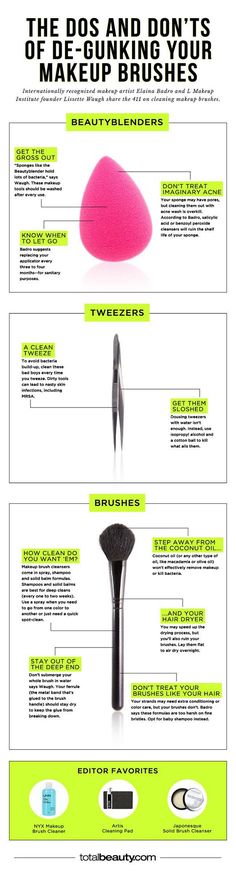 15 Easy Tips On How To Fix and Clean Your Makeup Products Different Types Of Makeup, Diy Makeup Brush Cleaner, Diy Makeup Brush, Types Of Makeup, Clean Makeup, Diy Makeup