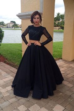 Two Piece Prom Dresses ,Long Sleeve Evening Dress,Formal Modest Prom Gowns, Prom Dresses 2018, Prom Dresses 2017, Prom Dresses Two Piece, Prom Dresses For Teens, Piece Prom Dress, Plus Size Prom Dresses, Women's Evening Dresses