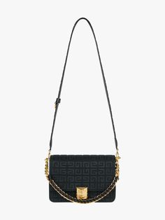 Medium 4G bag in 4G embroidered canvas with chain - black | Givenchy US Medium Crossbody Bag, Givenchy Bag, Embroidered Canvas, Welcome Bags, Crocodile Leather, Metal Ring, Bag Dress, Braided Leather, Quilted Leather