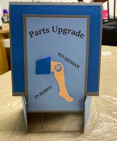 a blue box with a hammer on it that says parts upgrade