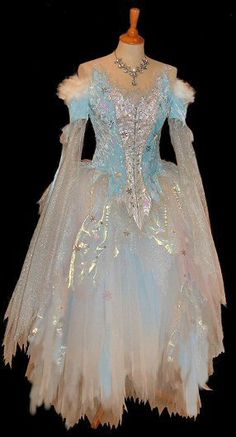 Icy Snow Queen or Ice Princess costume, constructed as a ballet costume Ice Princess Costume, Snow Queen Costume, Ice Queen Costume, Hallowen Costume, Ice Dresses, Fashion Fantasy, Alternative Wedding Dresses, Fairy Dresses, Queen Costume