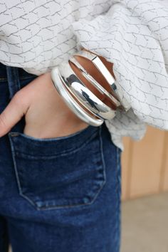 Fashion Forward Bracelet Set In Silver - ShopSpoiled Chunky Silver Bracelet, Silver Jewelry Bracelets, Jewelry Bracelets Silver, Crust Recipe, Pie Crust, Bracelet Set, Fashion Forward, Silver Bracelet, Jewelry Bracelets