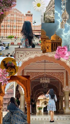 the collage shows different images of people in india and around the world as well as flowers