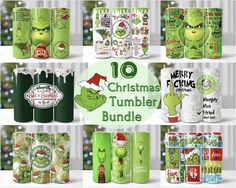 the grinch christmas tumbler bundle is shown