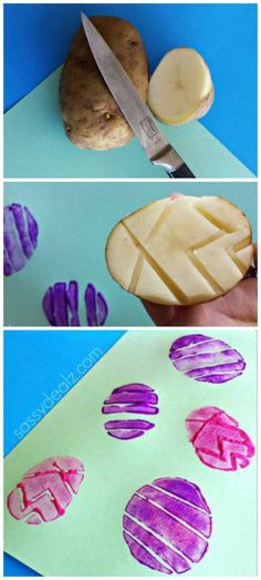 the process to make fingerprint potatoes is shown