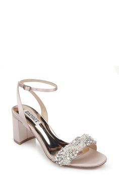 a women's high heeled sandal with jewel embellishment