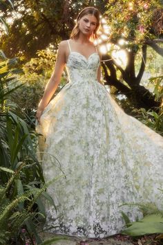 Andrea & Leo A1132 floral printed a-line organza gown Galina Bugaenko, Andrea And Leo, Special Ocassion Dresses, Organza Gowns, Organza Skirt, Glamorous Dresses, Bridesmaid Dresses Prom, Lace Evening Dresses, A Line Gown