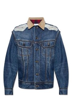 Get ready to make a bold fashion statement with this edgy destroyed denim jacket. Made with high-quality 100% cotton, this jacket features a unique corduroy collar and a check motif lining that adds a touch of style to any outfit. Whether you're hitting the town with friends or running errands, this jacket is the perfect combination of comfort and trendiness. Constructed with durable 100% cotton Features a stylish corduroy collar and check motif lining Perfect for adding an edgy touch to any out Destroyed Denim Jacket, Jacket Corduroy, Destroyed Denim, Leather Cap, Colored Denim, Denim Pant, Jacket Sale, Denim Top, Denim Fabric