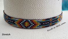 Beaded hatband Stretch hat band Bold rich colors beaded | Etsy Handmade Southwestern Multicolor Hat Band, Handmade Multicolor Hat Bands For Rodeo, Unique Adjustable Hat Bands For Festivals, Unique Adjustable Hat Bands For Country Events, Multicolor Beaded Hat Band For Rodeo, Unique Adjustable Hat Bands For Rodeo, Southwestern Multicolor Hat Band For Country Events, Custom Handmade Hat Band For Gift, Unique Adjustable Multicolor Hats