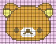 a cross stitch pattern with a bear's head