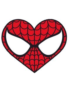 an image of a spiderman heart with eyes